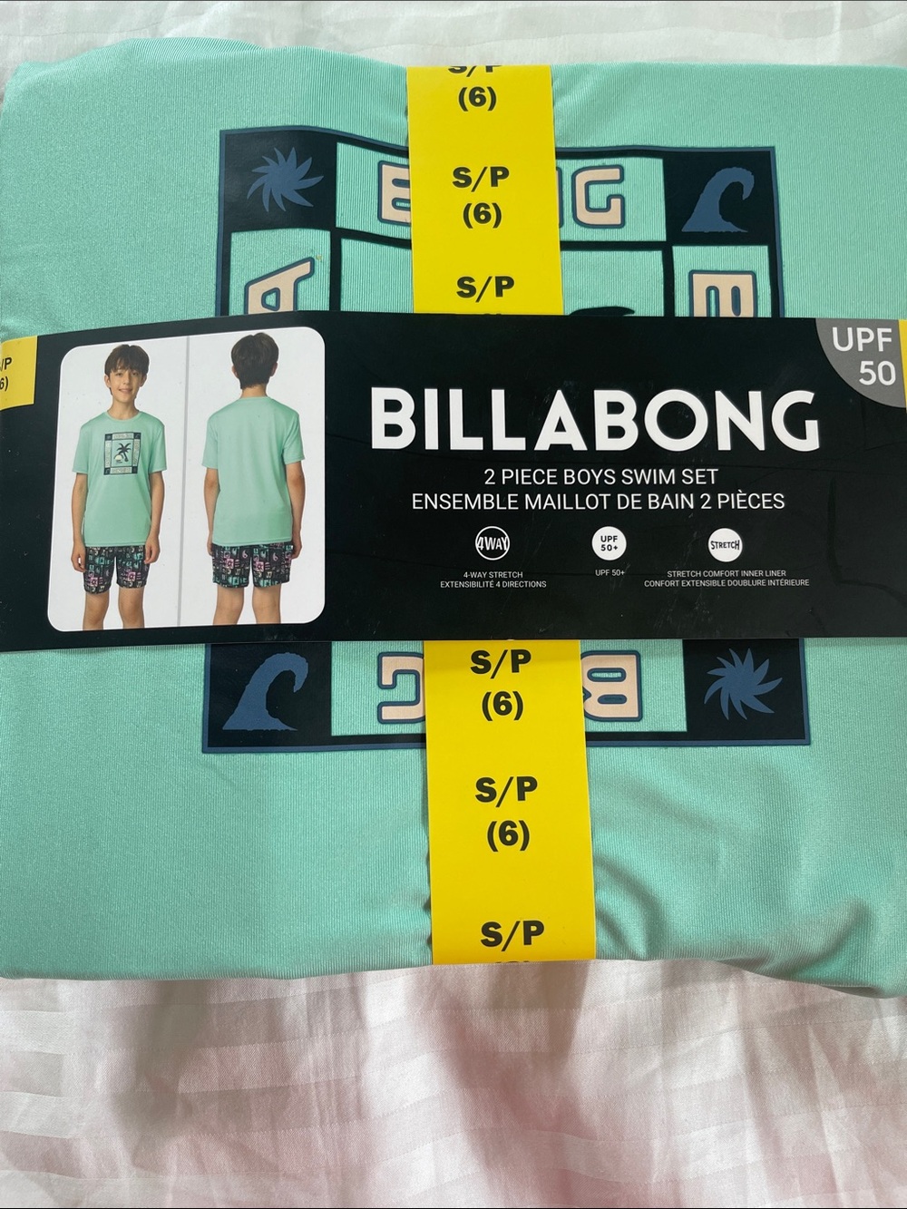 Billabong Boys Mint Green Rash Guard & Boardshort Set